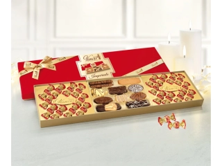 Luxusní italská bonboniéra VANOIR 430 g IMPERIALE - luxusní dárková krabička - cca 70 cm dlouhá  - SAMETOVÁ 