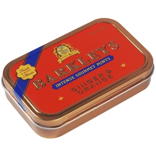 Bonbónky v kovové krabičce BARKLEYS 50 g - pomeranč & zázvor
