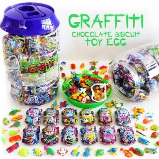 Plastové "vajíčko" AUTÍČKO 8 g - GRAFFITI TOY EGG (1 ks) - VÝPRODEJ !!! DMT: 1/2026