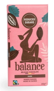 Belgická čokoláda BALANCE 100 g BEZ PŘIDANÉHO CUKRU - HOŘKÁ 58 %