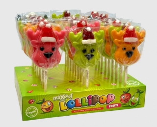 VELKÉ lízátko 70 g REINDEER - mix barev - lízátko SOB - VÝPRODEJ !!! DMT: 10/2026