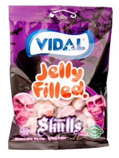 Želé Jelly Filled Skulls 90 g, VIDAL