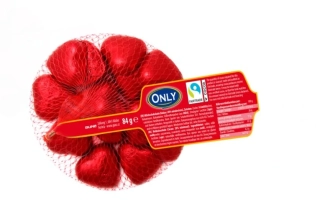 Čokoládová srdíčka 84 g v síťce - balení 26 ks