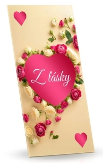 Dárková čokoláda OBÁLKA velká 175 g - s mandlemi a jahodami - Z LÁSKY