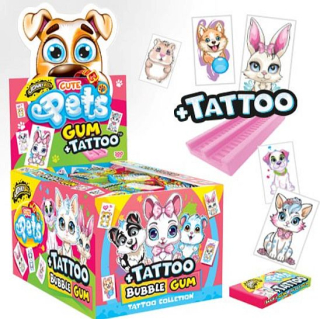 Žvýkačka s tetovačkou JB CUTE PETS GUM 5 g - ovocná žvýkačka s tetováním