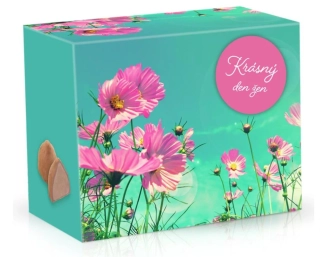 Belgické čokoládové lanýže 250 g CHAMPAGNE - růžové květy - KRÁSNÝ DEN