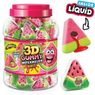 3D JUICY GUMMY 18 g - plněné želé - WATERMELON BURST (balení 60 ks)
