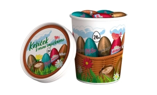 Košík s mini vajíčky 218 g - 4 druhy vajíček s náplní Mila, Horalky, Kávenky, Kakaové - VÝPRODEJ !!! DMT: 2/2026 - poslední 1 ks !!!