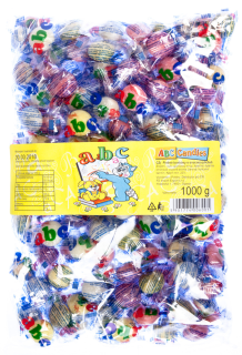 Bonbóny ABC 1 kg - ovocné bonbóny s náplní