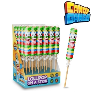 Lízátko TWISTER 40 g CANDY GANGS - kroucené duhové lízátko - balení 24 ks
