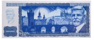 Bankovka 60 g (obálka) mléčná čokoláda - 1.000.000 - prezident Pavel