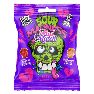 Extra kyselý drops SOUR MADNESS 60 g - BAD MATCH fialové