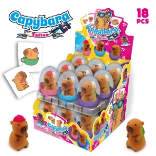 Vajíčko plastové CAPYBARA 5 g bonbónky a tetovačka