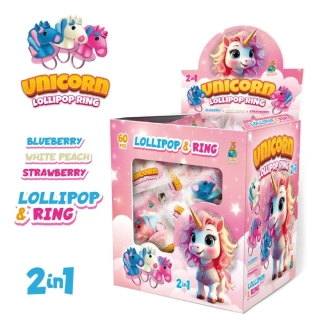 UNICORN LOLLIPOP RING - Ovocné lízátko PRSTÝNEK JEDNOROŽEC 12 g - 1 ks
