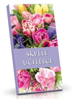 Dárková čokoláda v krabičce 50 g - KVĚTINY - SKVĚLÉ UČITELCE