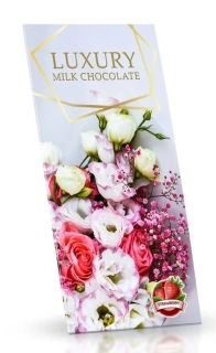 Dárková čokoláda OBÁLKA 175 g RŮŽE - mléčná čokoláda s jahodovým posypem - PRO PANÍ UČITELKU - AKCE !!!