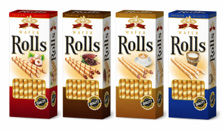 4x PREMIUM ROLLS - Vaflové plněné trubičky 160 g v krabičce - MIX DRUHŮ 4 ks - VÝPRODEJ !!! DMT: 2025