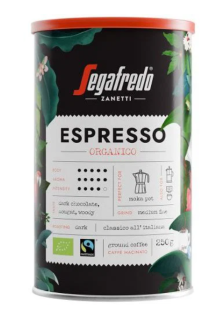 Káva SEGAFREDO Espresso ORGANICO 250 g mletá - kovová dóza