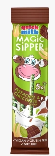 Brčka do mléka QUICK MILK 30 g (5x 6 g) příchuť PISTÁCIE & ČOKOLÁDA