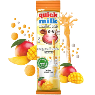 Brčka do mléka QUICK MILK 30 g (5x 6 g) příchuť MANGO