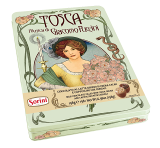 Italské pralinky SORINI 198 g kovová dóza OPERA - TOSCA