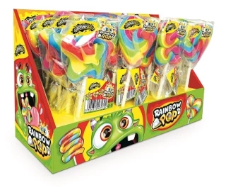 Lízátko Johny Bee RAINBOW POP 30 g  - duhové mix tvarů (20 ks)