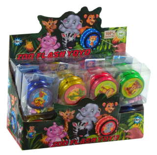 Hračka FLASH ZOO YOYO - svítící JOJO s bonbóny 4 g