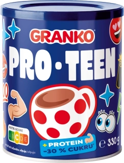 Nápoj v prášku GRANKO 330 g PRO-TEEN - proteiny, bílkoviny & -30 % cukru - kovová dóza - AKCE !!!