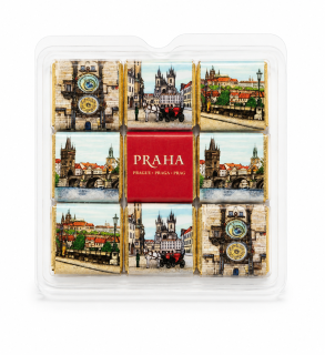 Mini čokoládky PRAHA 45 g - 9x mini čokoládička - mléčná - MALOVANÁ