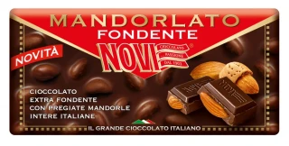 Italská hořká čokoláda NOVI 100 g - s celými mandlemi