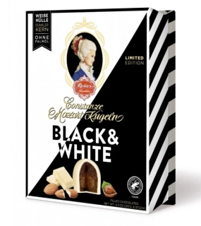 Mozartovy koule REBER 120 g Mozart Constanze - bílá čokoláda & limoncello - BLACK & WHITE - AKCE !!!