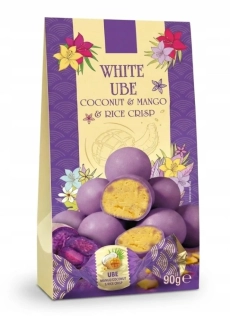 Pralinky (kuličky) WHITE UBE 112 v stříška - bílá (fialová) čokoláda s UBE