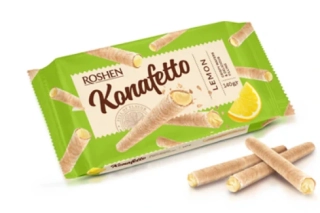 Oplatkové trubičky ROSHEN 140 g KONAFETTO - CITRÓNOVÉ