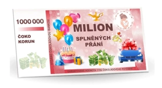 Bankovka (obálka) 175 g - hořká čokoláda 60 % - MILION  SPLNĚNÝCH PŘÁNÍ