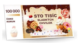 Bankovka (obálka) 175 g - mléčná čokoláda s mandlemi a malinami - STO TISÍC SLADKÝCH CHVILEK