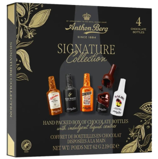 ANTHON BERG čokoládové alkoholové lahvičky 62 g ČERNÁ