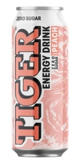 Energetický nápoj TIGER ZERO 500 ml v plechu - PEACH