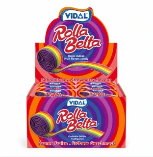 Želé pásek VIDAL ROLLA BELTA 19 g - OVOCNÝ - MULTICOLOR (balení 24 ks)