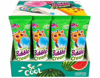 Žvýkačka v tubě 22 g BUBBLE CREAM - meloun (balení 20 ks)