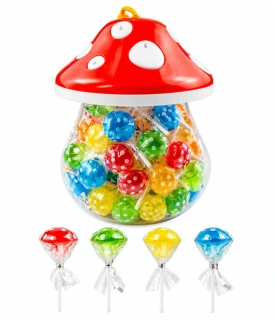 Lízátko MUSHROOM 15 g - muchomůrky (dóza 60 ks)
