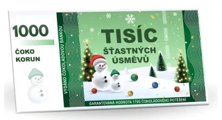 Bankovka (obálka) 175 g - hořká čokoláda 60 % - TISÍC ŠŤASTNÝCH ÚSMĚVŮ - ZIMNÍ EDICE
