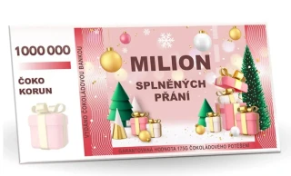 Bankovka (obálka) 175 g - hořká čokoláda 60 % - MILION SPLNĚNÝCH PŘÁNÍ - ZIMNÍ EDICE