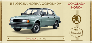 Čokoláda RETRO 100g "Škoda 125 L" hořká