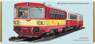 Čokoláda RETRO 100 g vlak Motorový vůz řady 810 „Autobus“  mléčná