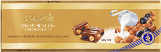 Čokoláda LINDT 300g mléčná OŘÍŠKY & ROZINKY