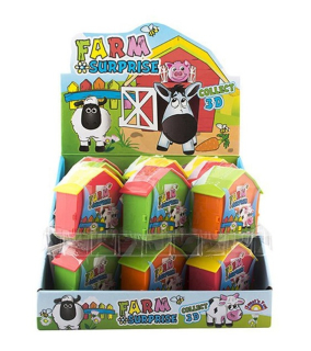 Hračka FARM SUrPRISE Domeček s překvapením a bonbónky 10g
