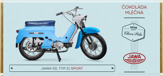 Čokoláda RETRO 100 g motorka JAWA 50, typ 21 SPORT - mléčná