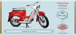 Čokoláda RETRO 100g motorka Jawa 50, typ 20 - mléčná