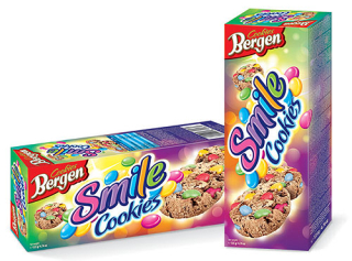 Sušenky Cookies BERGEN 135 g s barevným dražé