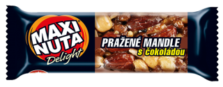 Nuta maxi tyčinka s praženými mandlemi polomáčená v hořké čokoládě  35 g